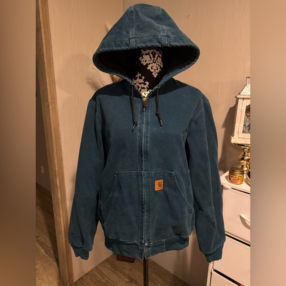 Vintage Carhartt Teal/Blue/Green (Seafoam) Hooded Jacket